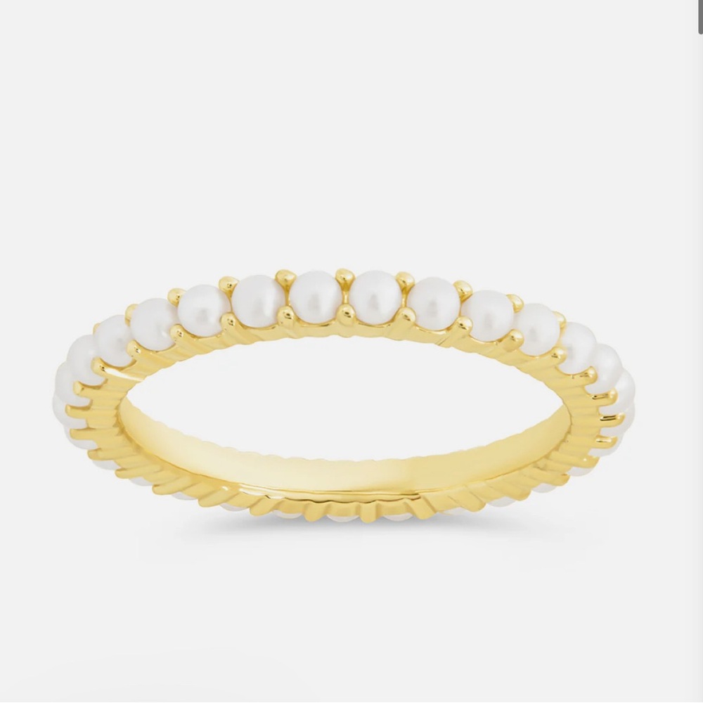 Sterling Silver Gianna Pearl Eternity Ring (size 7)
